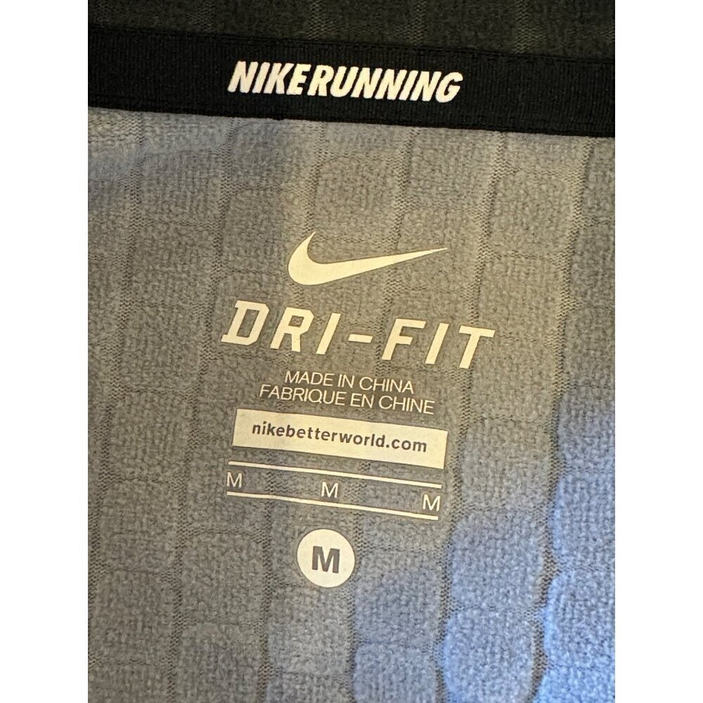 Nike Sweatshirt Men Medium Gray Half Zip Dri‎ Fit Running Flex Vent Pullover - Picture 9 of 12